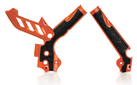 Acerbis X-Grip Frame Guards for KTM models - Orange/Black - 2374251008