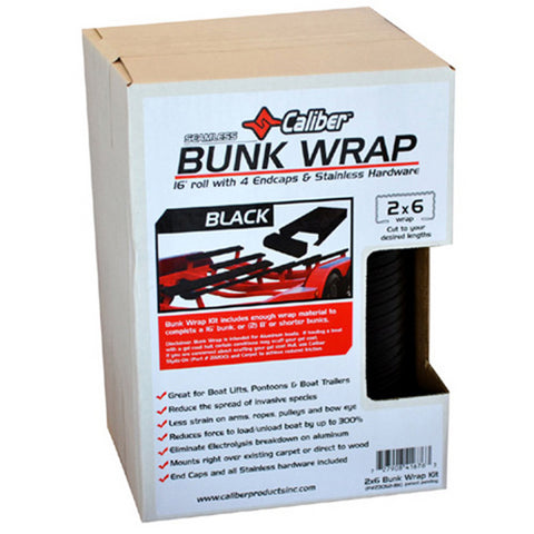 Caliber Bunk Wrap Kit with End Caps - 16ft x 2in x 6in - Black - 23052-BK