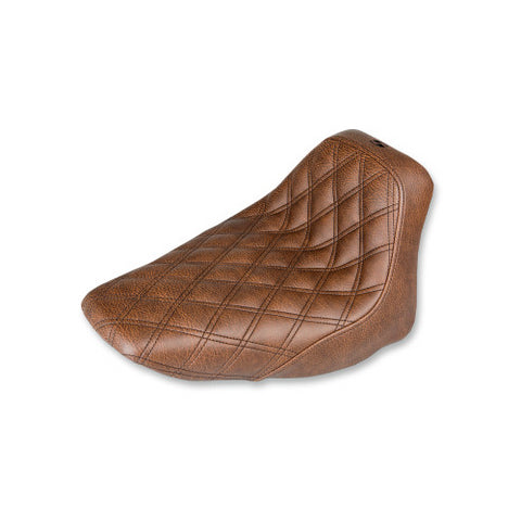 Saddlemen Renegade Solo Seat for 2006-17 Harley Softail Deluxe - Brown/Lattice Stitched - 806-15-002BLS