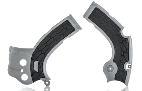 Acerbis X-Grip Frame Guards for Yamaha YZ/WR models - Silver/Black - 2640271015
