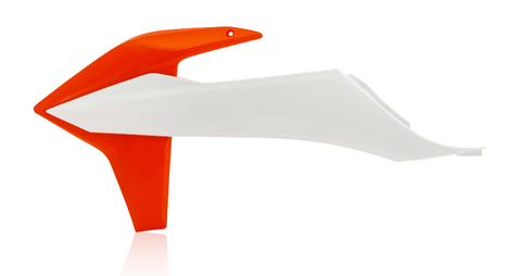 Acerbis Radiator Shrouds for KTM models - White/16 Orange - 2726515412