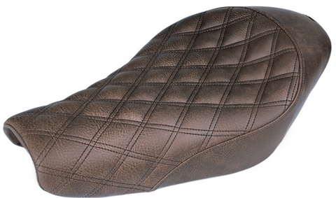 Saddlemen Renegade Solo Seat for 2004-21 Harley Sportster models - Brown/Lattice Stitched - 807-11-002BLS