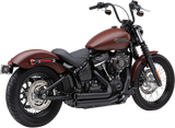 Cobra 909 Speedster Shorts Exhaust System for 2018-22 Harley Softail Street Bob/Low Rider - Black - 6712B