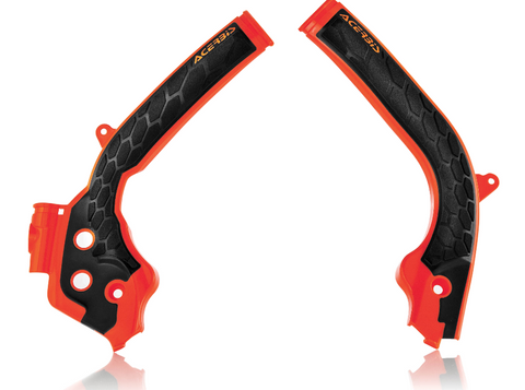 Acerbis X-Grip Frame Guards for EXC / SX / SX-F models - 16 Orange/Black - 2449535225