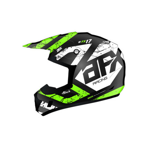 AFX FX-17 Attack Youth Helmet - Matte Black/Green - Large