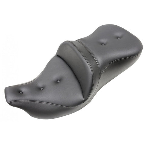 Saddlemen Roadsofa Extended Reach 2-Up Seat for 2008-22 Harley FL Touring models - Black/Pillow Top - 808-07B-183
