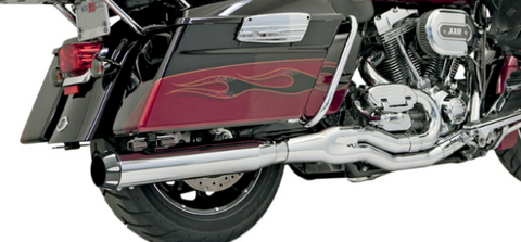 Bassani Road Rage B4 Exhaust System for 1995-16 Harley FL Touring models - Chrome - FLH-757