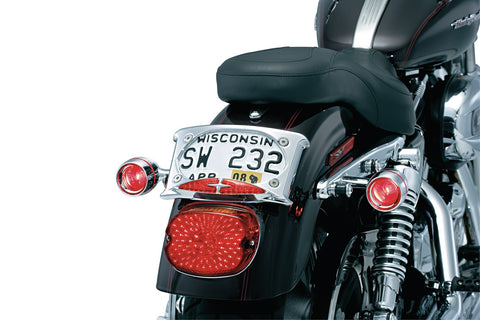 Kuryakyn 2109 - Deep Dish Bezels with Red Lenses for Harley-Davidson - Chrome