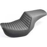 Saddlemen Step-Up 2-Up Seat for 2004-05 Harley Dyna Super Glide / Low Rider models - Black/Tuck and Roll - 804-04-171