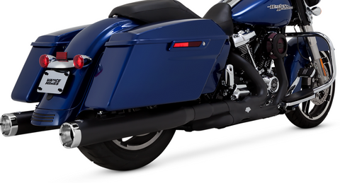 Vance & Hines Monster Round Slip-On Mufflers for 2017-22 Harley FL Touring models - Black - 46780