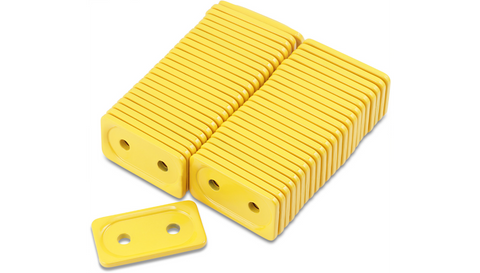 Woodys Grand Digger Support Plates - Yellow - Two-Hole Double - 48 Pack - ADG-3800-48