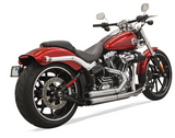 Bassani Pro-Street Exhaust for 2008-17 Harley Softail Rocker/Breakout - Chrome - 1S33D