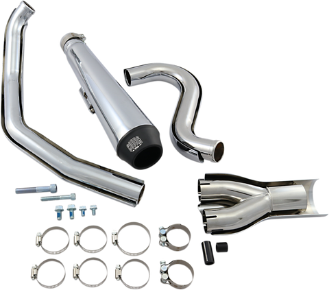 Cobra 3.5 Inch El Diablo 2-into-1 Exhaust for 1986-08 Harley Softail - Chrome - 6485