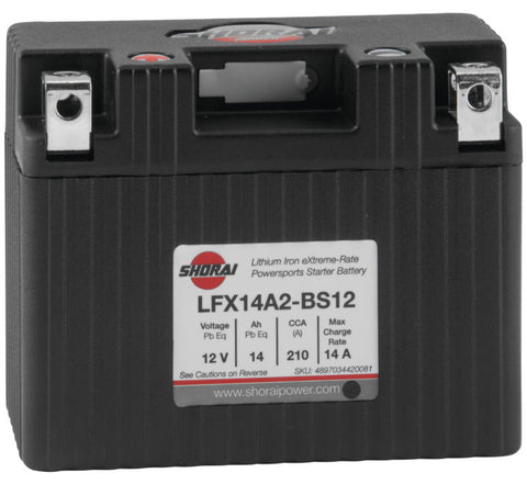 Shorai LFX Duration Lithium-Iron 12 Volt Battery - LFX14A2-BS12
