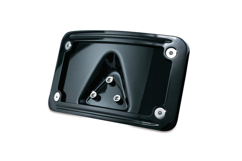 Kuryakyn 3148 - Laydown Curved License Plate Mount Frame - Gloss Black