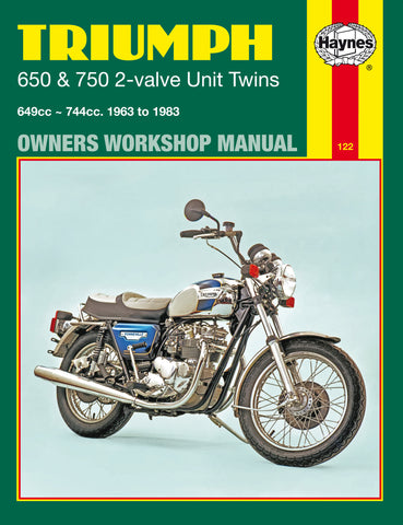 Haynes Service Manual for 1963-83 Triumph 650 and 750 2-valve Unit Twins - M122