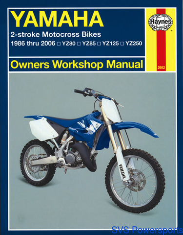 Haynes Repair Manual for 1986-06 Yamaha YZ80 / YZ85 / YZ125 / YZ250 - M2662