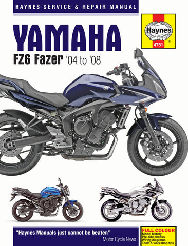Haynes Service Manual for 2004-08 Yamaha FZ6 Fazer - M4751