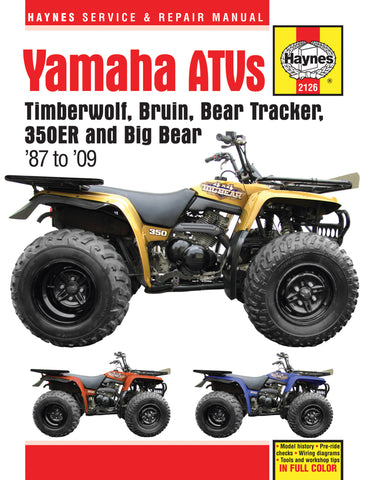 Haynes Service Manual for 1987-09 Yamaha Timberwolf / Bear Tracker / Bruin - M2126