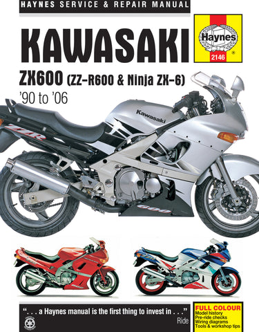 Haynes Service Manual for Kawasaki ZX600 / ZZ-R600 / Ninja ZX-6 - M2146