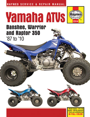 Haynes Service Manual for 1987-10 Yamaha Banshee / Warrior / Raptor - M2314
