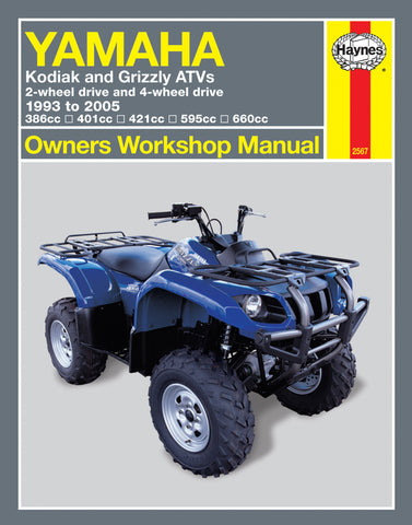 Haynes Service Manual for 1993-05 Yamaha Kodiak / Grizzly - 2x4 & 4x4 - M2567