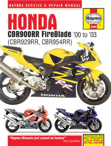 Haynes Service Manual for 2000-03 Honda CBR929RR / CBR954RR - M4060