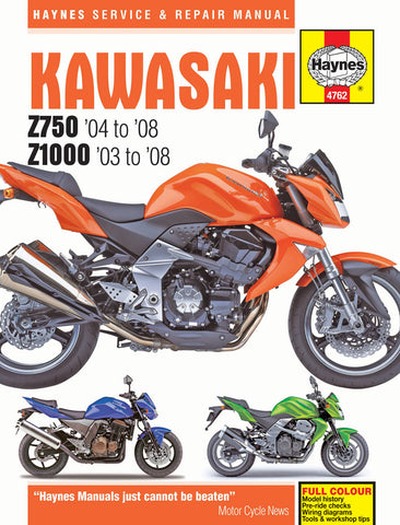 Haynes Service Manual for Kawasaki Z750 and Z1000 - M4762