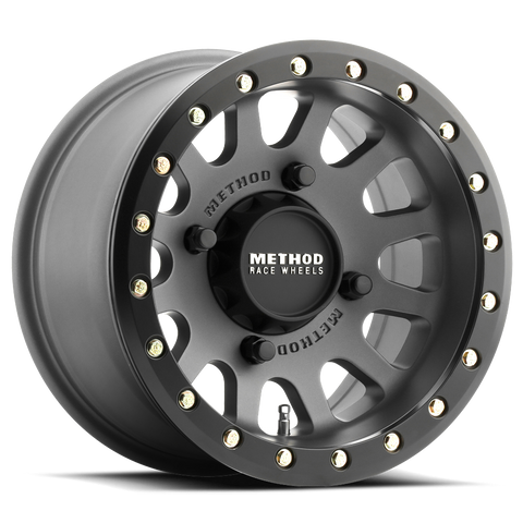 Method Race 401 Beadlock Wheel - Titanium/Matte Black - 15 x 7 Inches