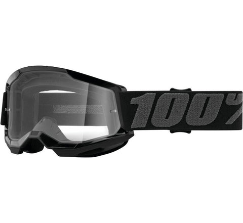 100% Strata Jr. 2 Goggles - Black with Clear Lens