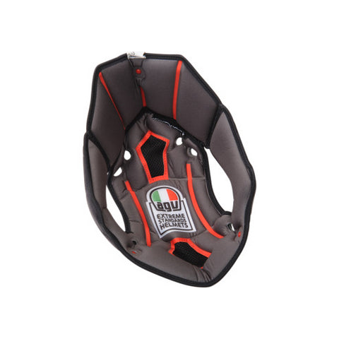 AGV Replacement Crown Pad for AGV Corsa R Helmets - Black/Red/Gray - Small/Medium