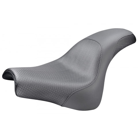 Saddlemen Profiler 2-Up Low Profile Seat for 2018-22 Harley Softail Fat Bob - Black/Basket-Weave - 818-28-147