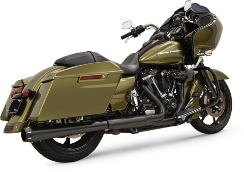 Bassani Crossover Eliminator Slip-On Muffler for 2017-22 Harley FL Touring models - Black - 1F17RB