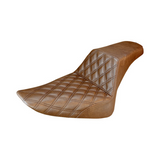 Saddlemen Step-Up 2-Up Seat for 2012-17 Harley Softail Slim - Brown/Lattice Stitched - 812-26-172BR