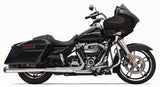 Bassani Crossover Eliminator Slip-On Muffler for 2017-22 Harley FL Touring models - Chrome - 1F17R