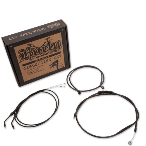 Burly Brand B30-1097 Handlebar Installation Kit for Clubman Bar - w/o ABS for Harley-Davidson - Black