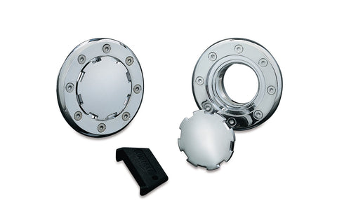 Kuryakyn Flush Mount Gas Cap for 1982-99 Harley models with Screw-Type Tanks - Chrome - 8310