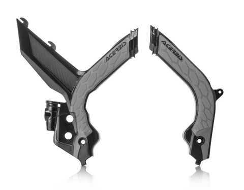 Acerbis X-Grip Frame Guards for KTM models - Black/Silver - 2733441001