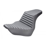 Saddlemen Step-Up 2-Up Seat for 2018-22 Harley Softail Low Rider/Sport Glide - Black/Tuck and Roll - 818-29-171