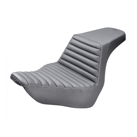 Saddlemen Step-Up 2-Up Seat for 2018-22 Harley Softail Low Rider/Sport Glide - Black/Tuck and Roll - 818-29-171