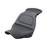 Saddlemen Ultimate Comfort Explorer 2-Up Seat for 2018-22 Harley Softail Low Rider/Sport Glide - Black/Smooth Stitched - 818-29-0291