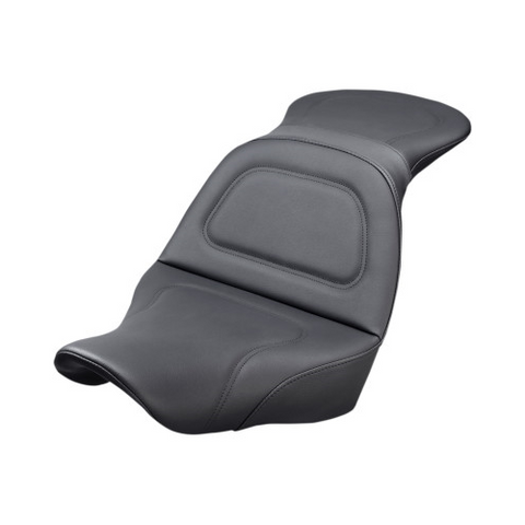 Saddlemen Ultimate Comfort Explorer 2-Up Seat for 2018-22 Harley Softail Low Rider/Sport Glide - Black/Smooth Stitched - 818-29-0291