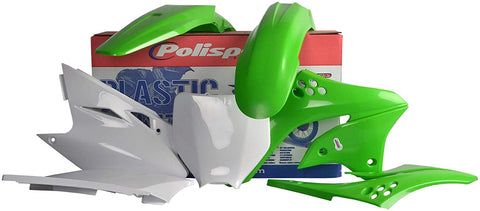 Polisport MX Complete Replica Plastics Kit for 2006-08 Kawasaki KX450F - OE Green/White - 90114