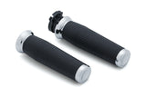 Kuryakyn Thresher Grips for Kawasaki VN1500 / Suzuki VL1500 Models - Chrome - 5946