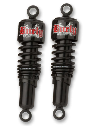 Burly Brand 10.5 Inch Slammer Shocks for Harley FLH/FLT models - Black - B28-1203B