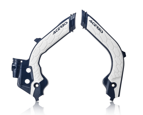 Acerbis X-Grip Frame Guards for 2019-21 Husqvarna models - Blue/White - 2733451006