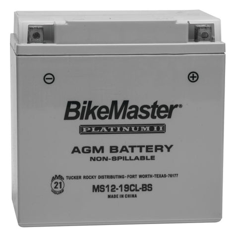 BikeMaster AGM Platinum II Battery - 12 Volt - MS12-19CL-BS