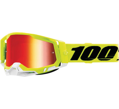 100% Racecraft 2 Goggles - Yellow with Red Mirror Lens