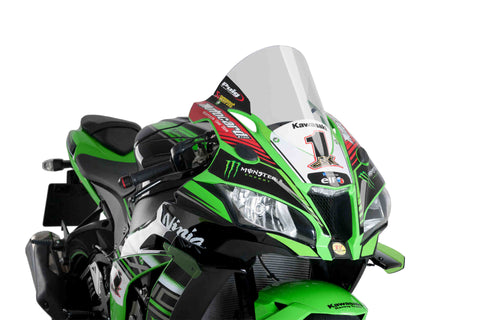 Puig R-Racer Windscreen for 2016-20 Kawasaki ZX1000 Ninja ZX-10R - Clear - 9849W