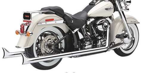 Cobra True Duals Exhaust System with Fishtail Tips for 1997-06 Harley Softail models - 6987